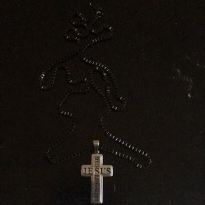 Black cross necklace